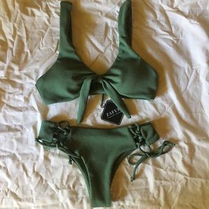 NWT Zaful army green bikini